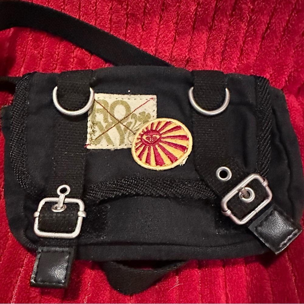 Roxy Black Cotton Fanny Pack